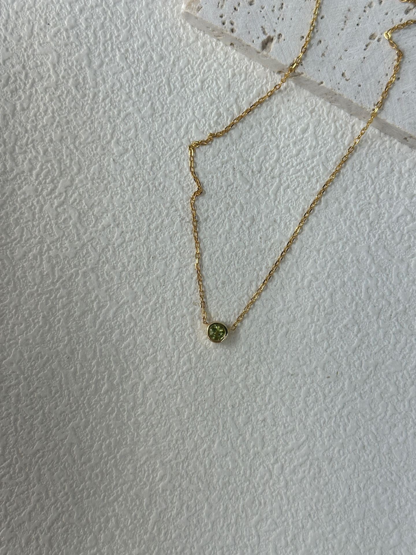 Natural Peridot Necklace – High Clarity, Fine Cut – 18K Gold-Plated 925 Sterling Silver, 40–45cm Adjustable