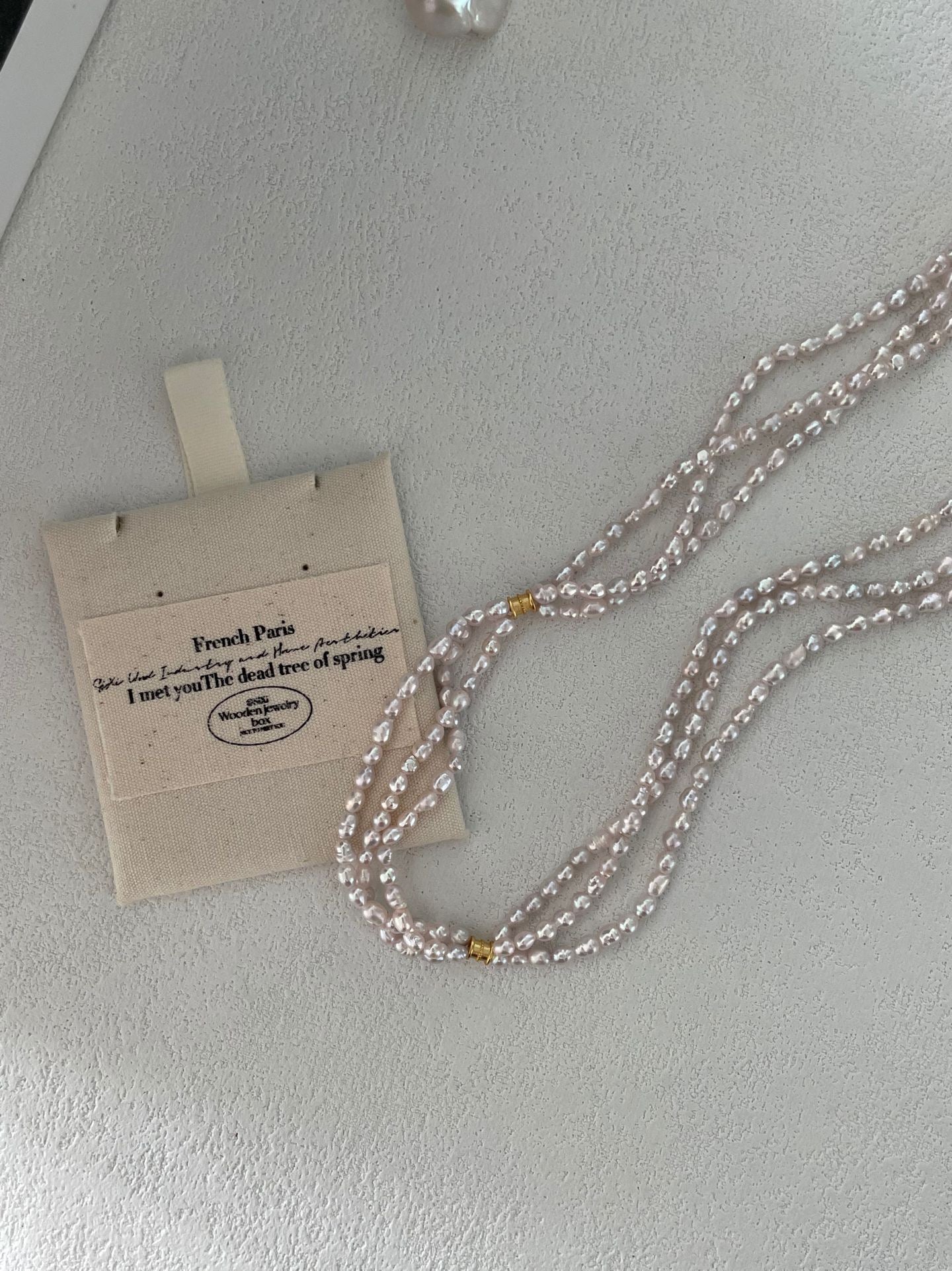 🌸 Sakura Pink Seed Bead Triple-Layer Necklace | 18K Gold Vermeil on Sterling Silver | 38+5cm Adjustable