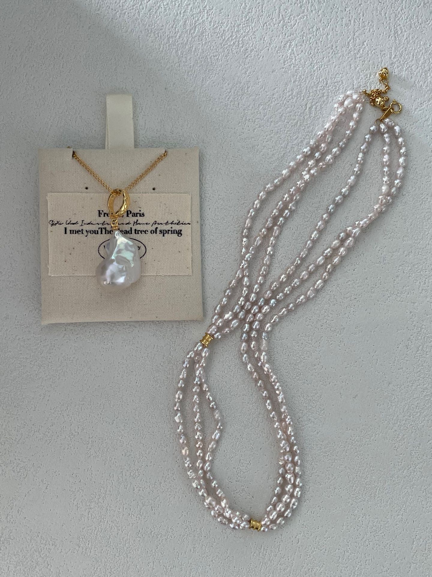 🌸 Sakura Pink Seed Bead Triple-Layer Necklace | 18K Gold Vermeil on Sterling Silver | 38+5cm Adjustable