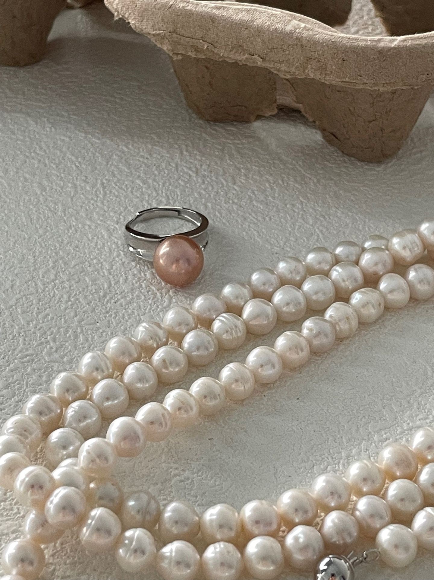 1 Meter Twisted Freshwater Pearl Necklace | Silver Clasp | Elegant Long Pearl Strand