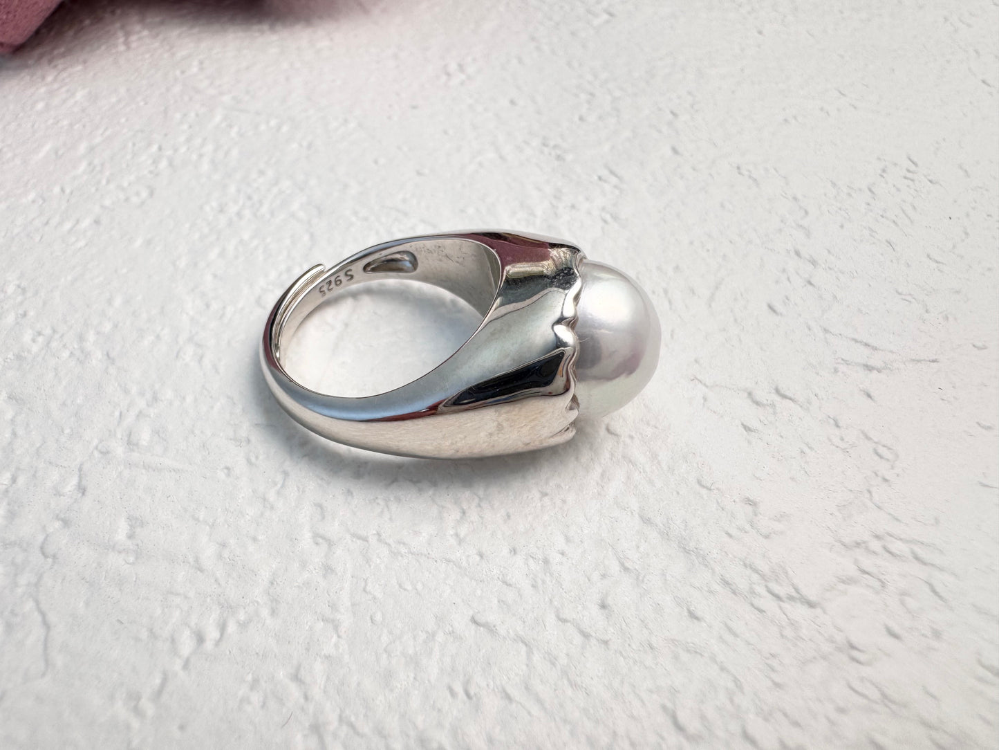 925 Sterling Silver Mabe Pearl Ring – Statement Freshwater Pearl Jewelry