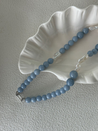 Angel Stone & Pearl Necklace | 925 Sterling Silver