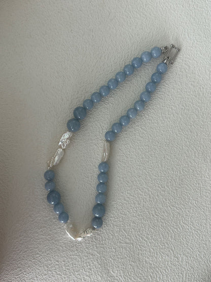Angel Stone & Pearl Necklace | 925 Sterling Silver