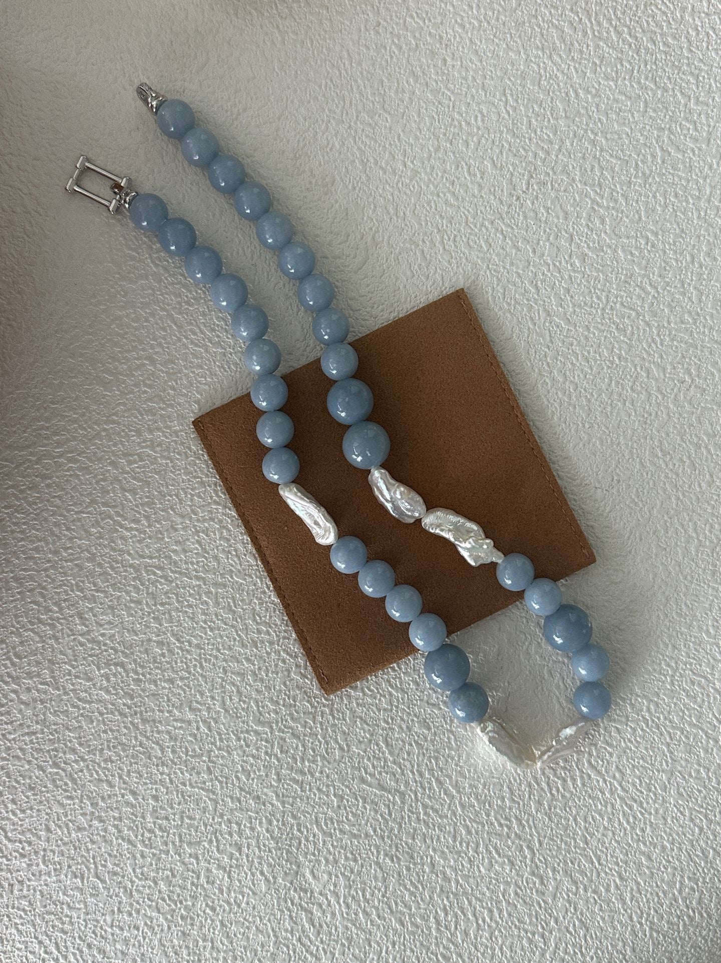 Angel Stone & Pearl Necklace | 925 Sterling Silver