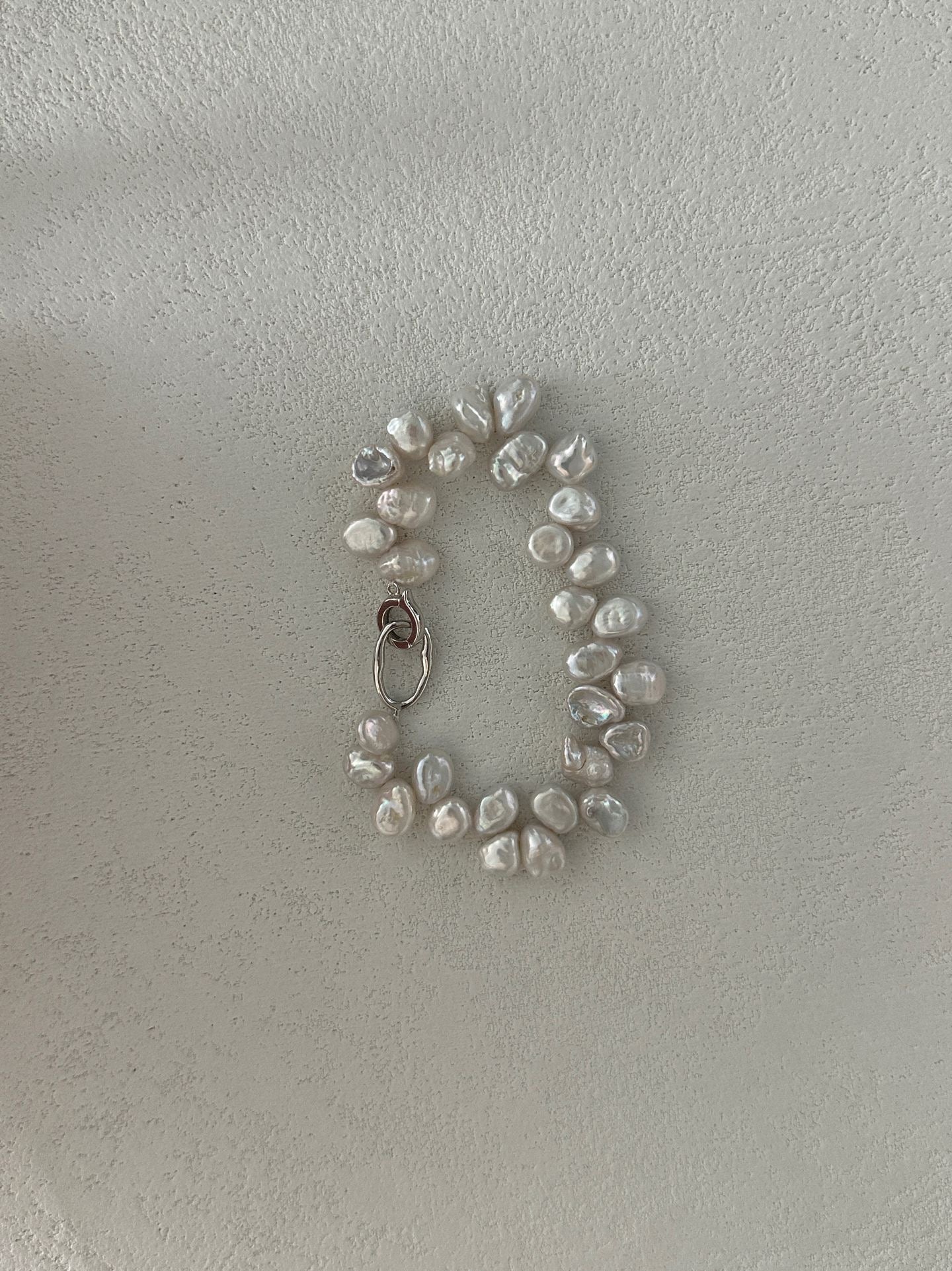 Keshi Freshwater Pearl Bracelet in Sterling Silver | Adjustable 5.7–6.3 Inches | Handcrafted Jewelry
