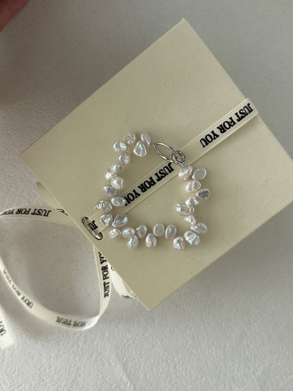 Keshi Freshwater Pearl Bracelet in Sterling Silver | Adjustable 5.7–6.3 Inches | Handcrafted Jewelry