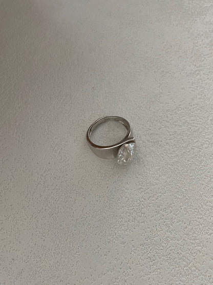 Freshwater Keshi Pearl Sterling Silver Ring – Adjustable Open Band