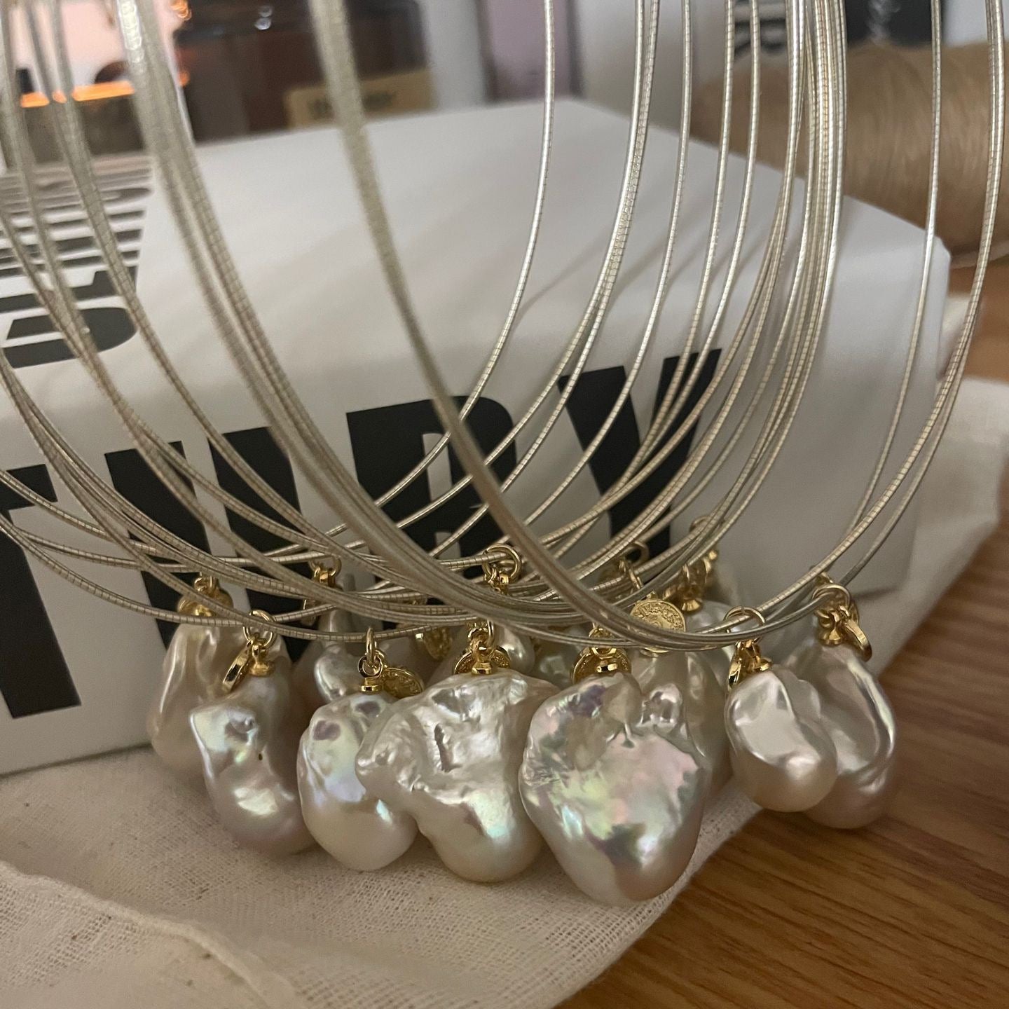 Baroque Pearl Pendant Necklace with Gold Coin | 925 Sterling Silver | Minimalist Fine Jewelry