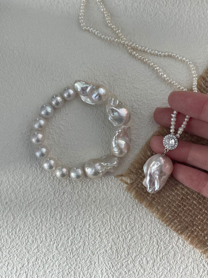 Freshwater Pearl Bracelet | Elastic Design | 14.5+ cm