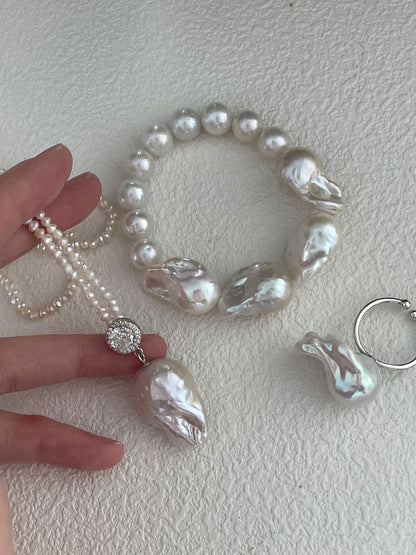 Freshwater Pearl Bracelet | Elastic Design | 14.5+ cm