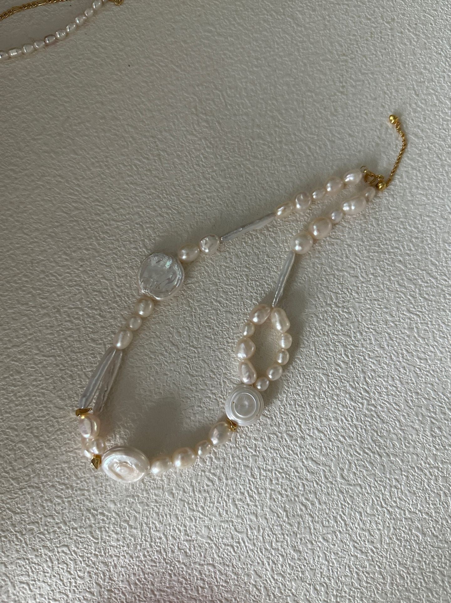 French-Inspired Pearl Choker Necklace | Roman & Rice Pearls | Silver-plated 18K Gold Clasp | 34+5cm