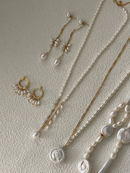 French Fairy Rain Drop Necklace | 14K Gold-filled & 18K Gold-plated Silver | 39+5cm