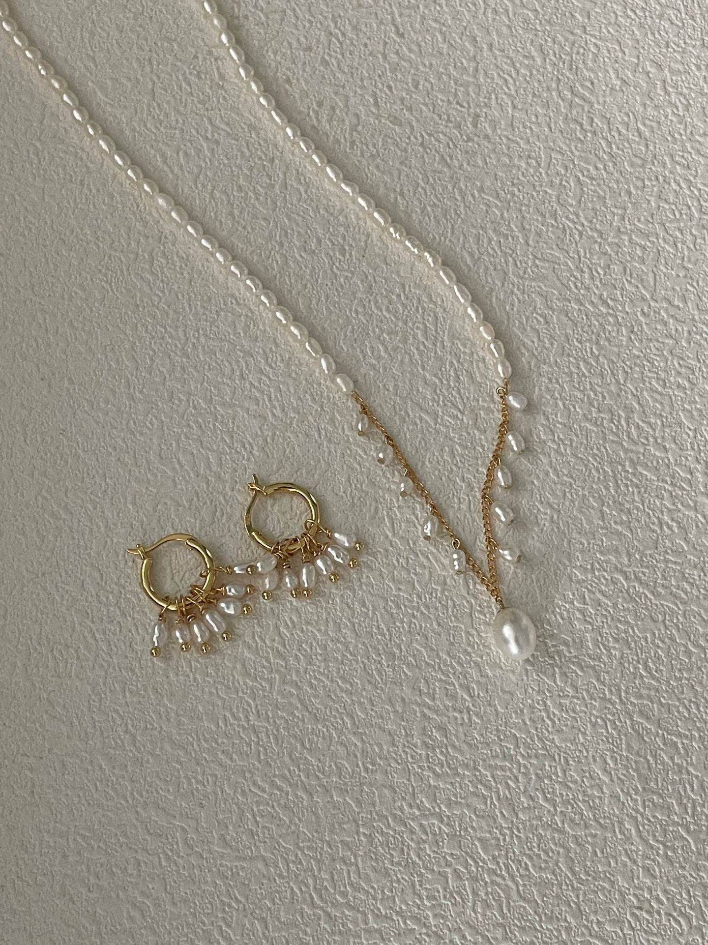 French Fairy Rain Drop Necklace | 14K Gold-filled & 18K Gold-plated Silver | 39+5cm