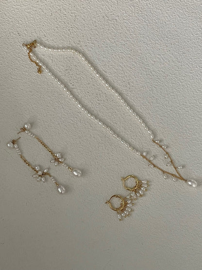 French Fairy Rain Drop Necklace | 14K Gold-filled & 18K Gold-plated Silver | 39+5cm