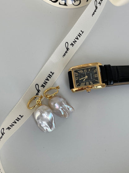 Dangling Baroque Pearl Earrings | 18K Gold-Plated Silver
