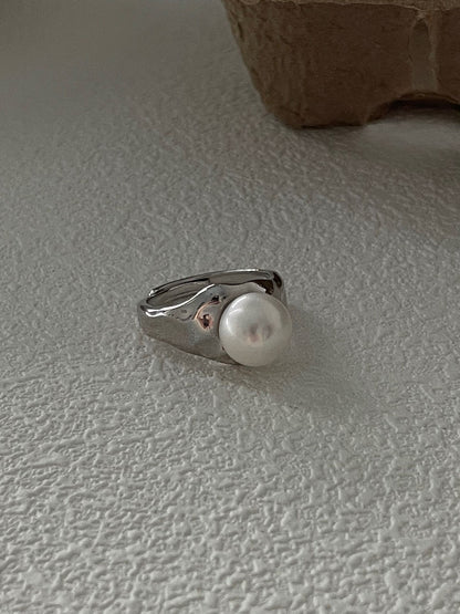 Textured Pearl Ring | 925 Sterling Silver