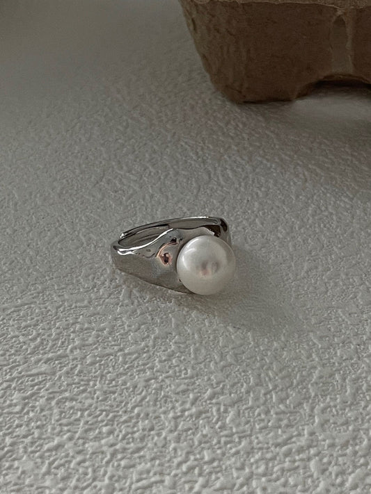 Textured Pearl Ring | 925 Sterling Silver