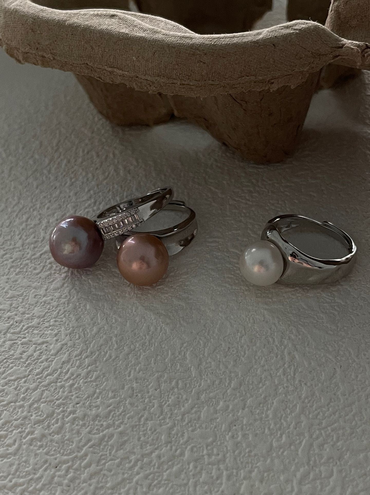 Textured Pearl Ring | 925 Sterling Silver