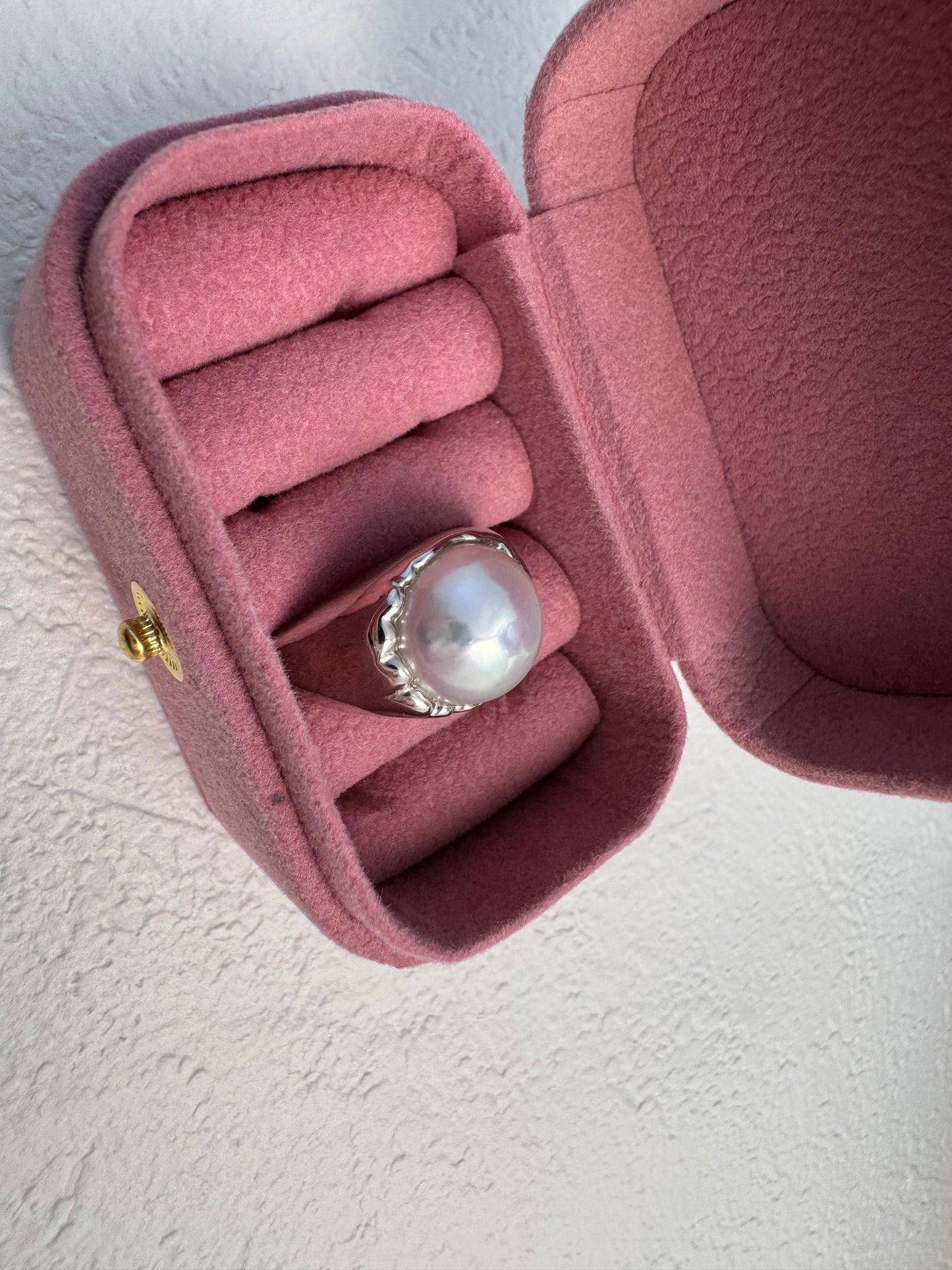 925 Sterling Silver Mabe Pearl Ring – Statement Freshwater Pearl Jewelry