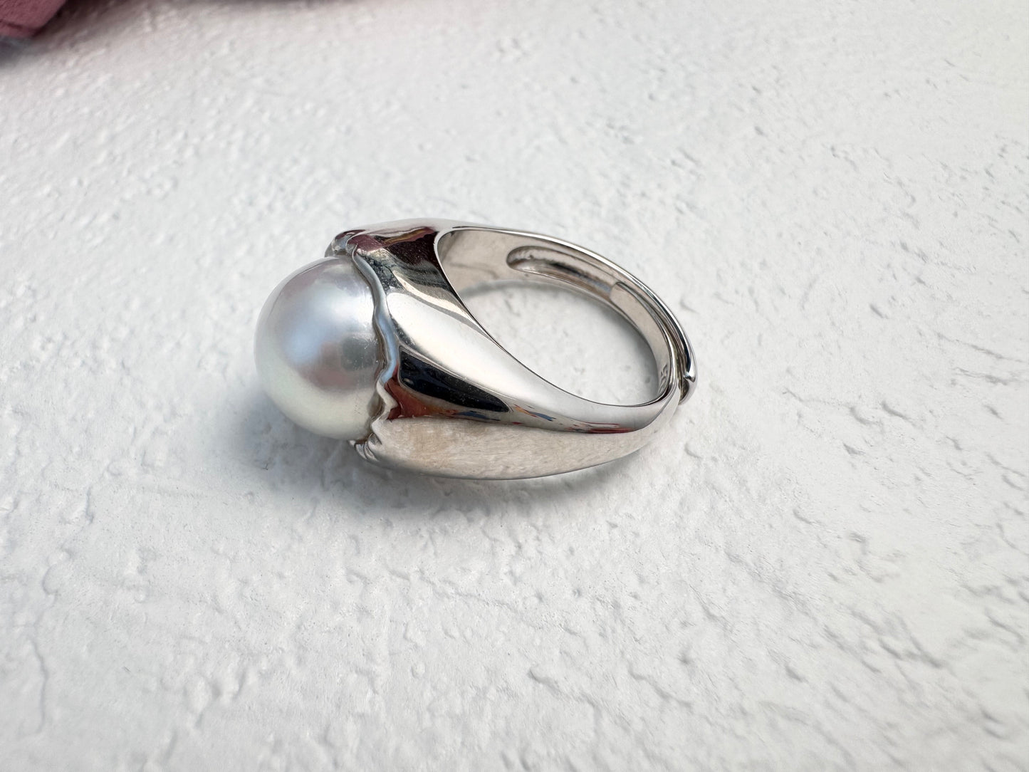 925 Sterling Silver Mabe Pearl Ring – Statement Freshwater Pearl Jewelry