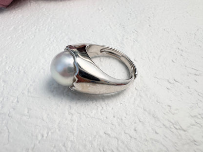 925 Sterling Silver Mabe Pearl Ring – Statement Freshwater Pearl Jewelry