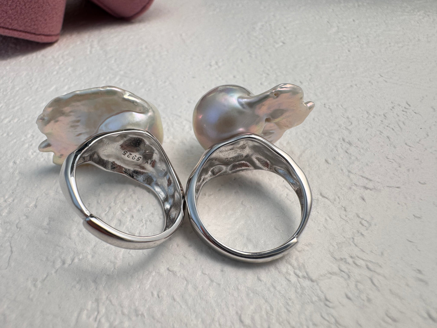 Adjustable Baroque Pearl Ring in S925 Silver – Custom Fish Tail Statement Jewelry