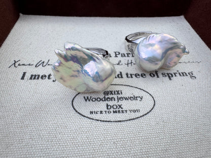 Adjustable Baroque Pearl Ring in S925 Silver – Custom Fish Tail Statement Jewelry