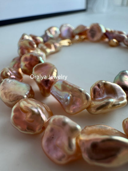 Rare Keshi Freshwater Pearl Choker – Limited High-Grade Natural Petal Pearls