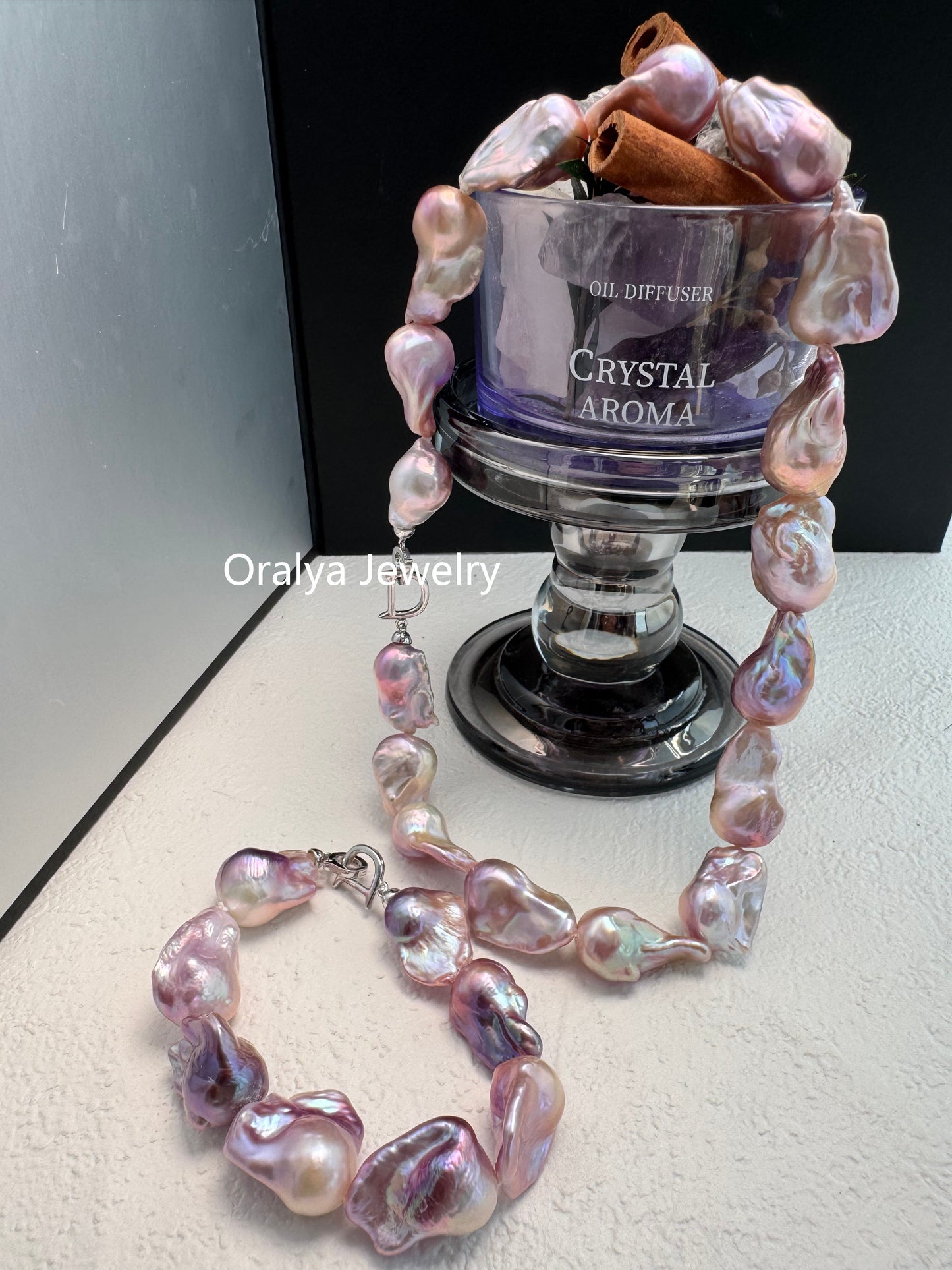 Purple Baroque Pearl Bracelet 18cm – Natural Pearls with 925 Silver Zircon Clasp